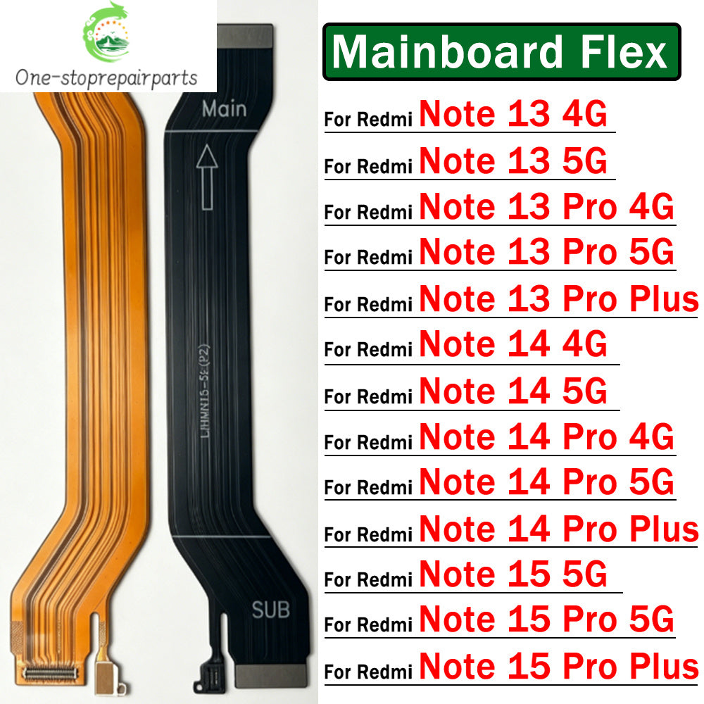 New For Xiaomi Redmi Note 13 14 15 Pro Plus 4G 5G Main Board Mainboard Connector Motherboard Flex Cable Xiaomi  Xiao mi phone repair parts