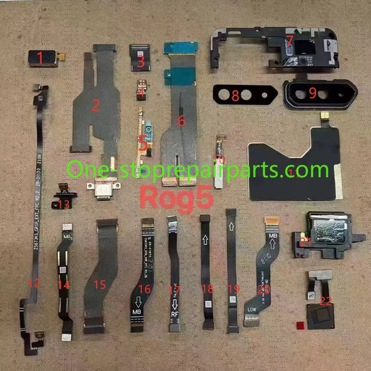 ASUS Rog5 zs673ks charging main board connecting cable horn motor boot volume Camera Fingerprint Ribbon flashlight Cable repair parts