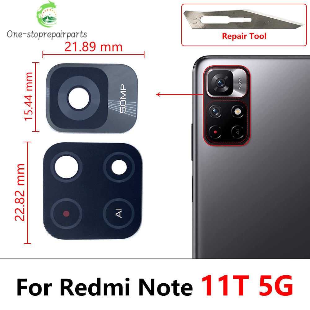 Rear Back Camera Glass Lens For Xiaomi Redmi Note 11 11E 11s 11T 11 Pro Plus 5G With Adhesive Sticker  Xiaomi  Xiao mi phone repair parts