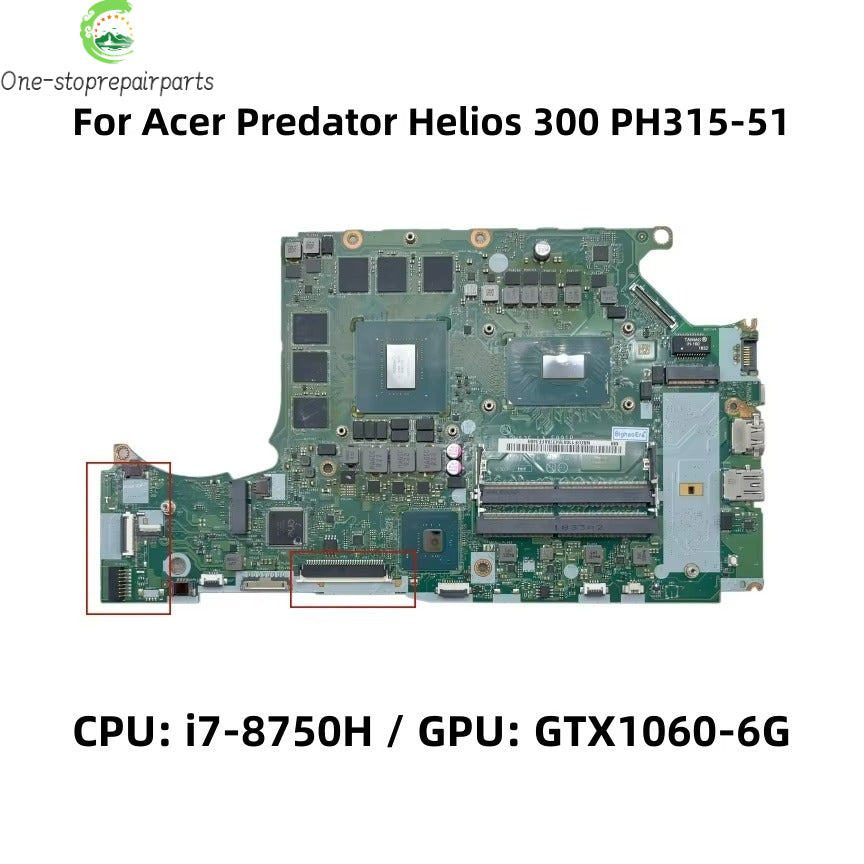 LA-F991P For Acer AN515-52 PH315-51 PH317-52 Laptop Motherboard With i5-8300H i7-8750H CPU GTX1060 6G-GPU NBQ3D11002 NBQ3F11001 Acer laptop repair parts