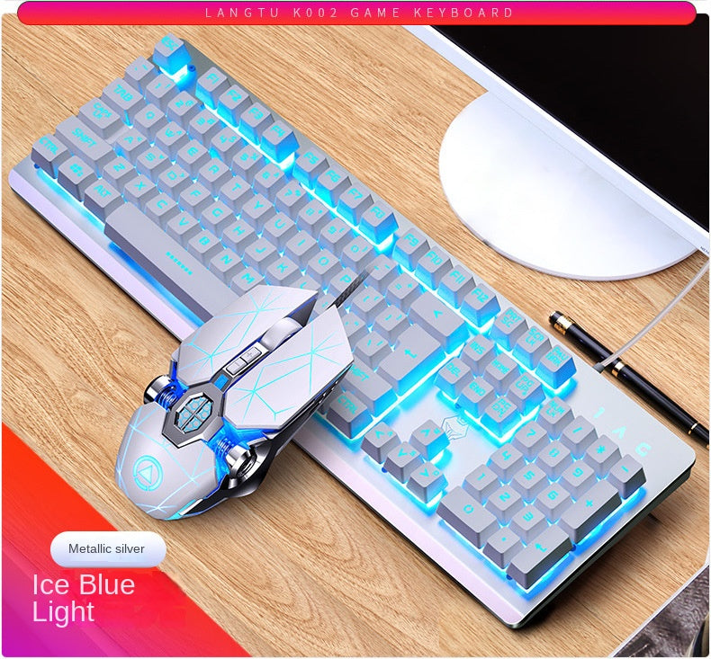 Accessories Game keyboard, mouse, earphones three-piece set, mechanical feel keyboard and mouse set