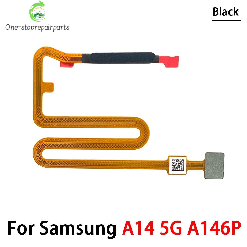 10Pcs, For Samsung A14 4G 5G A145F A145P A146B A146P Fingerprint Sensor Home Return Key Menu Button Flex Cable Samsung phone repair parts