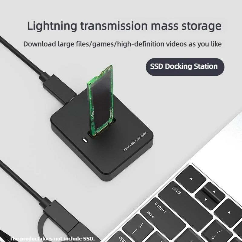 Dual-protocol External NVME/SATA notebook Laptop SDD reader USB3.2 TypeC 10Gbps Reading Writing Speed SSD Case Docking Station