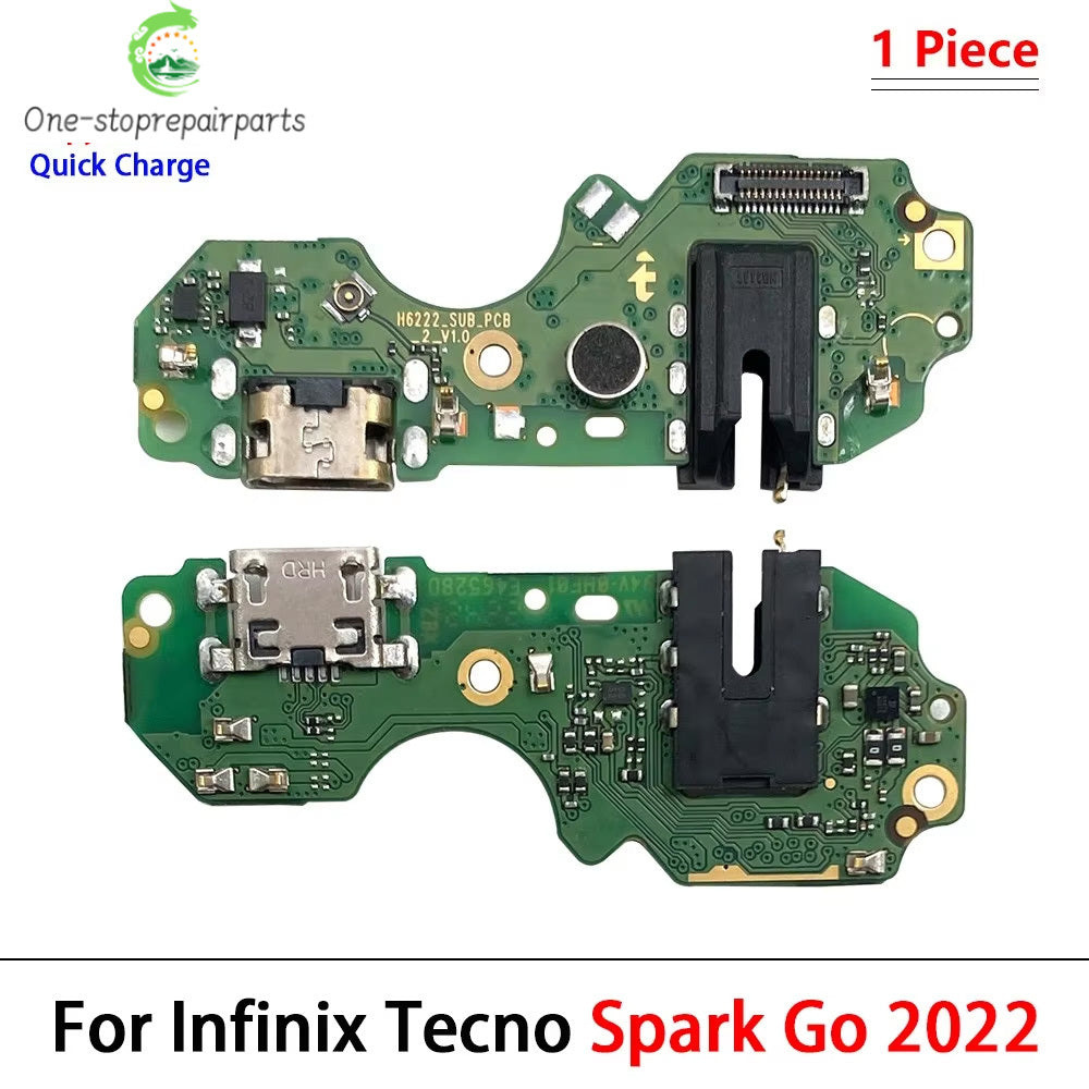10Pcs, USB Charging Port Dock Charger Plug Connector Board Flex Cable For Tecno Spark Go 2020 2021 2022 2023 2024 Tecno phone repair parts