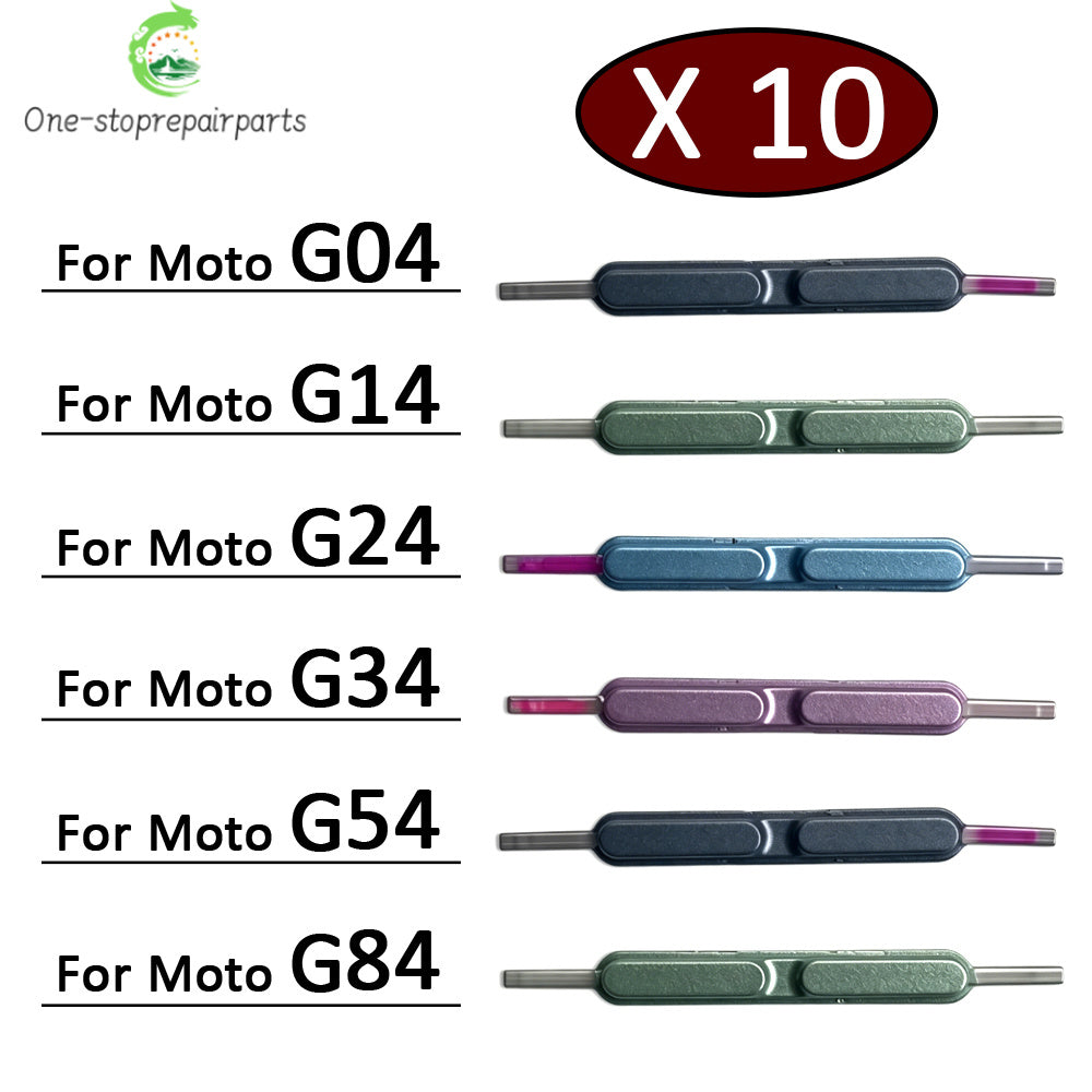 10Pcs, Side Key Power and Volume Button Key For Motorola Moto G04 G14 G24 G34 G54 G84 Replacement Parts Motorola phone repair parts