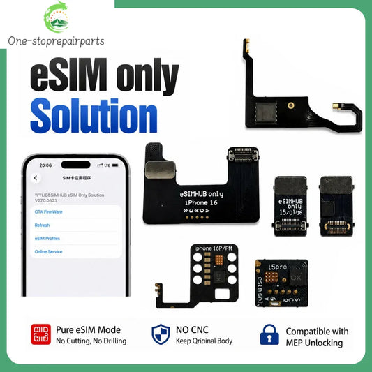 Newest eSIM Only Solution For iPhone For iPhone 15 16 Plus 17 Pro Max No CNC No Physical SIM Locked ESIM Solution Unlocking Tool Professional Repair Tools