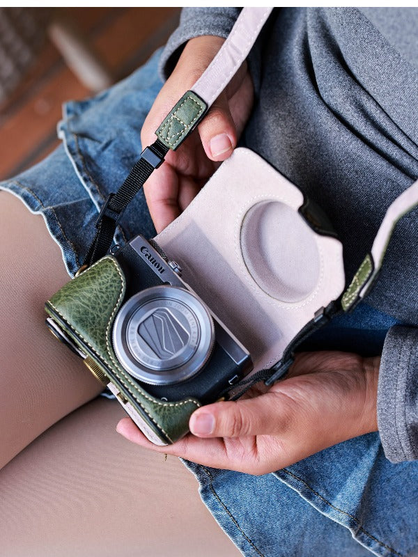 Suitable for Canon G7X3 Protective Case G7X2 Camera Case G11 G12G15/16 G1X2 Leather Case Camera Case Digital camera accessories