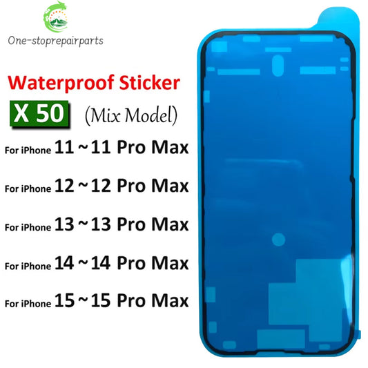50Pcs, New For iPhone 11 12 13 14 14Pro 15 15Pro Pro Max Waterproof Sticker Adhesive LCD Display Frame Tape Glue Repair Parts iPhone phone repair parts