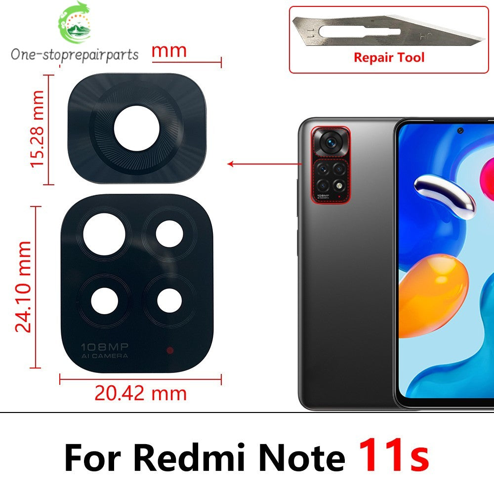 2Pcs/Lot，Rear Back Camera Glass Lens For Xiaomi Redmi Note 10 10s Pro 11 Pro 11T 11s 11E 4G 5G With Adhesive Sticker Xiaomi  Xiao mi phone repair parts