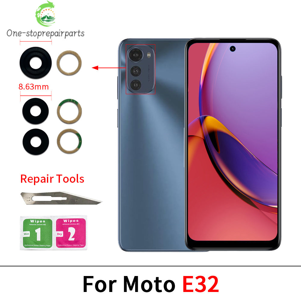 Back Rear Camera Glass Lens For Moto E4 E7 E6 E6s E5 E7i Plus Play Power E20 E30 E40 E22 E32 E13 E22i With Adhesive Motorola phone repair parts