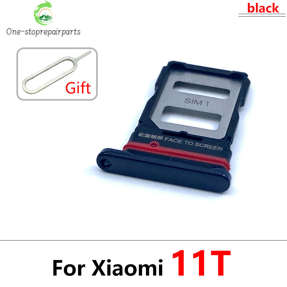 New SIM Card Slot SD Card Tray Holder Adapter For Xiaomi Mi 11 11T Mi11 Pro Lite Replacement Parts Black Blue Silver Xiaomi  Xiao mi phone repair parts