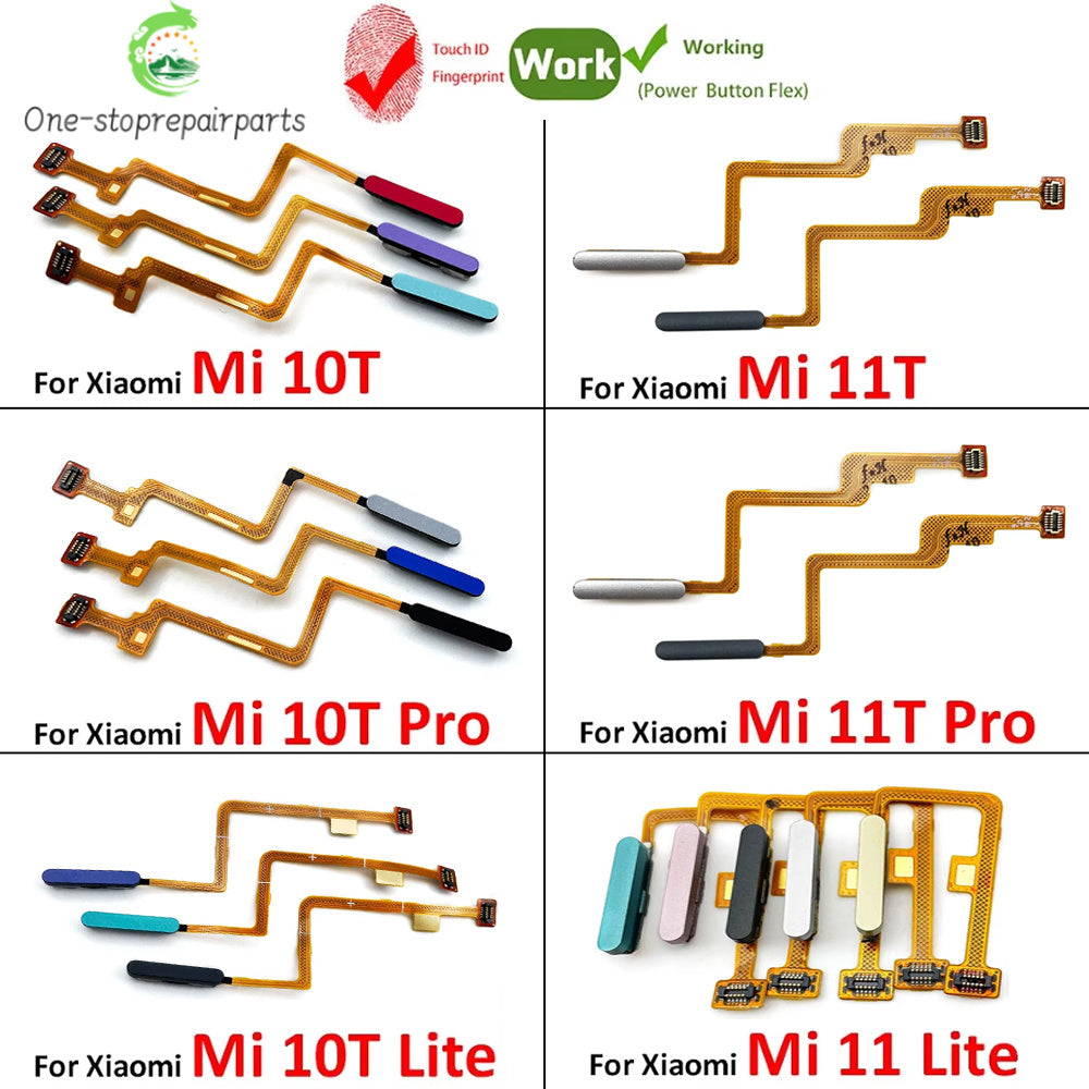 New  For Xiaomi Mi 10T 11T Pro / Mi 11 Lite Fingerprint Sensor Home Return Key Menu Button Flex Cable Replacement Parts  Xiaomi  Xiao mi phone repair parts