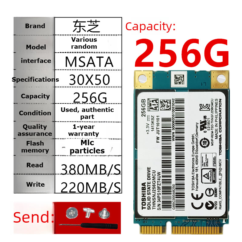 Laptop SSD for Samsung PM851 128G 256G 512G MSATA  TLC  MLC  64G 32G Toshiba Hynix Kingston Micron SanDisk solid state disk