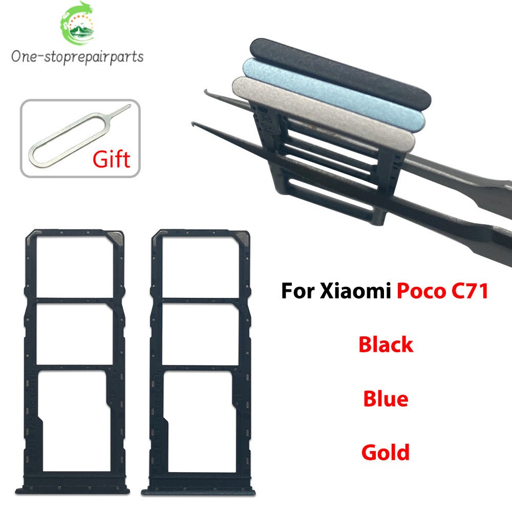 New For Xiaomi Poco C40 C71 C65 C75 C85 SIM Card Slot SD Card Tray Holder Adapter  Xiaomi  Xiao mi phone repair parts