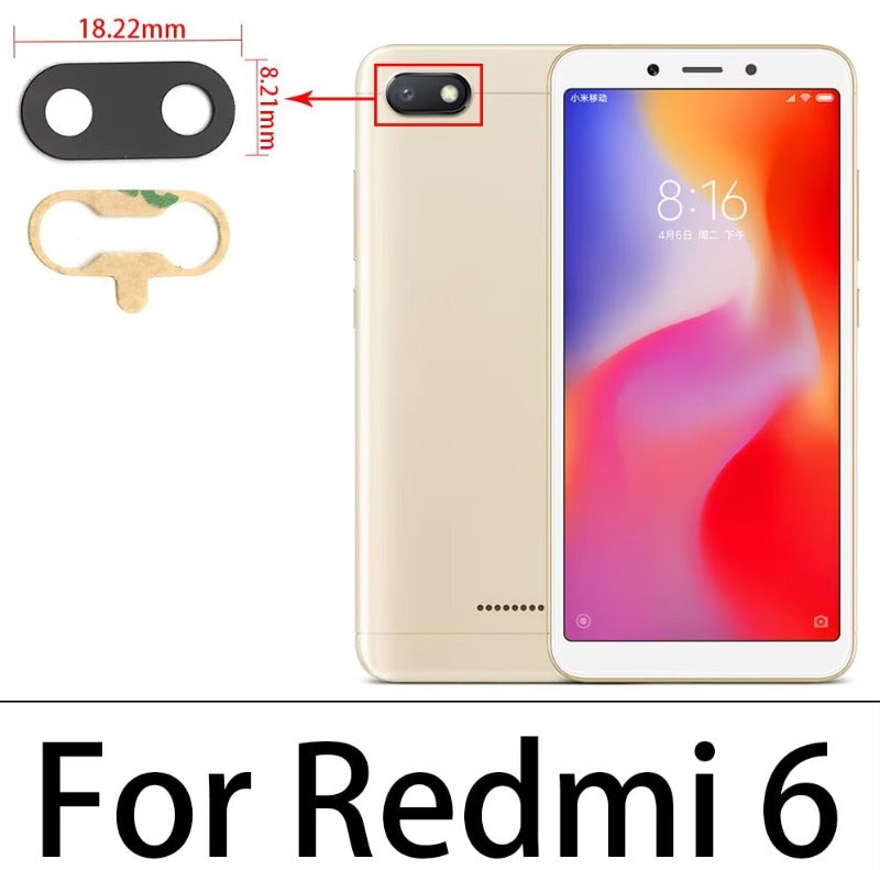Rear Camera Glass Lens For Xiaomi Redmi 6 6A 7 7A 8 8A 9 9A 9C 9T 10 10A 10C 12 12C 13 13C 4G 5G Camera Glass Replacement Parts Xiaomi  Xiao mi phone repair parts