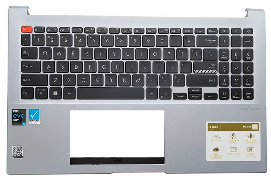 Upper C-case US keyboard for ASUS Vivobook 15 S15 K3502ZA K3402ZA FR3021 K3402Z K3502Z M3502ZA M3502Z 90NB0XX2-R30RU0 13N1-FLA0B11 topcase palmrest keyboard backlight assembly ASUS Laptop repair parts