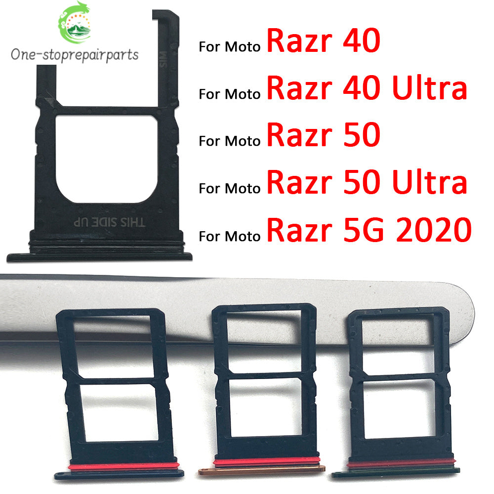 New For Motorola Moto Razr 40 50 Ultra 5G 2020 SIM Card Slot SD Card Tray Holder Adapter Motorola phone repair parts