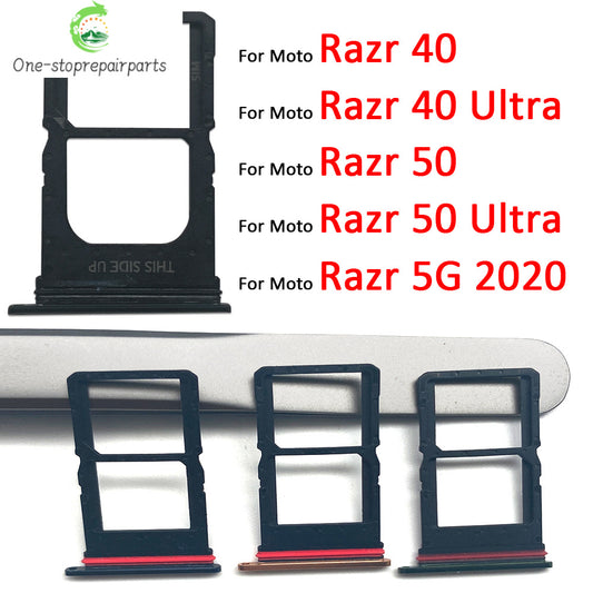 New For Motorola Moto Razr 40 50 Ultra 5G 2020 SIM Card Slot SD Card Tray Holder Adapter Motorola phone repair parts