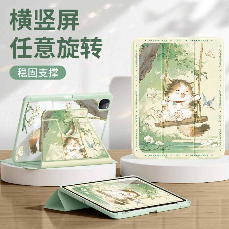For Huawei Matepad11 protective case 2026 new air12 tablet case 115s with pen slot soft light se10.4/pro12.2 all-inclusive For Honor x9/10 Smart Edition Chunyi Cat Tablet Accessories