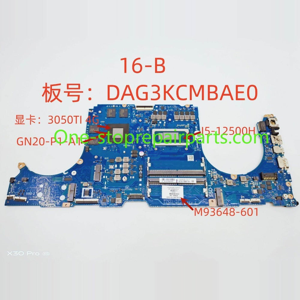 Motherboard for For HP TPN-Q265 16-B M93648-601 DAG3KCMBAE0 SRLCY RTX 3050TI 4GB I5-12500H WIN main system board