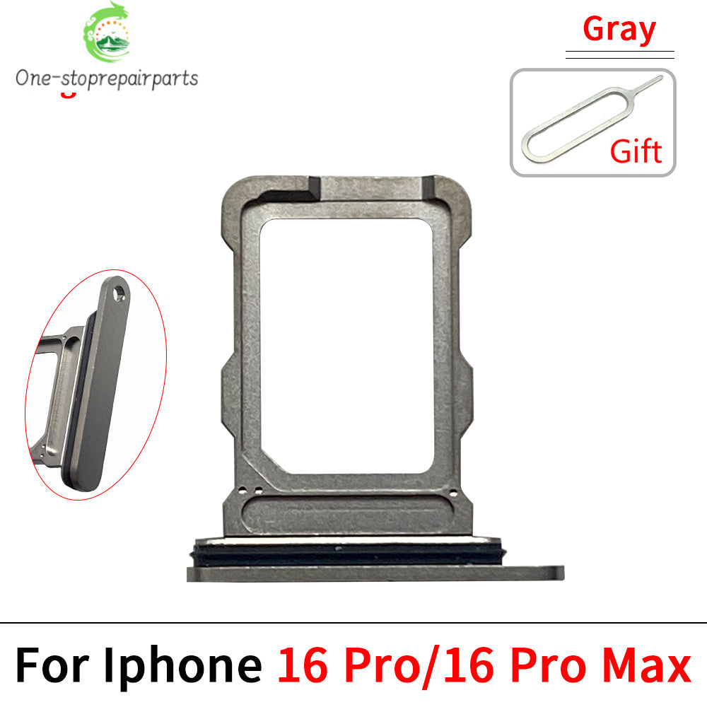 New Dual Single SIM Card Tray Slot Holder Adapter Accessories For iPhone 16 Pro 16Pro Max 16 Plus iPhone phone repair parts