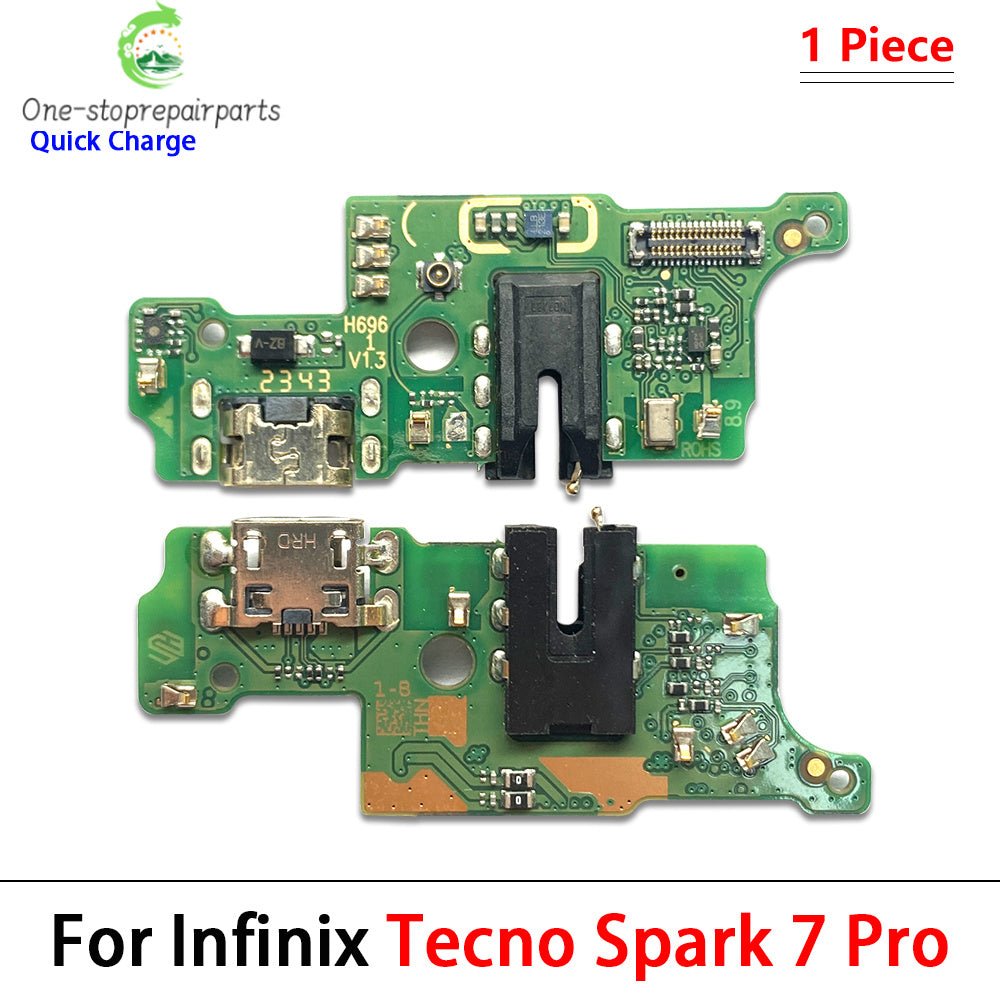 10Pcs, USB Charge Port Dock Connector Charging Board Flex Cable For Tecno Spark 5 6 Air 7 7T 8 8C 8P 8T 10C 9 20 Pro Go 2022 Tecno phone repair parts