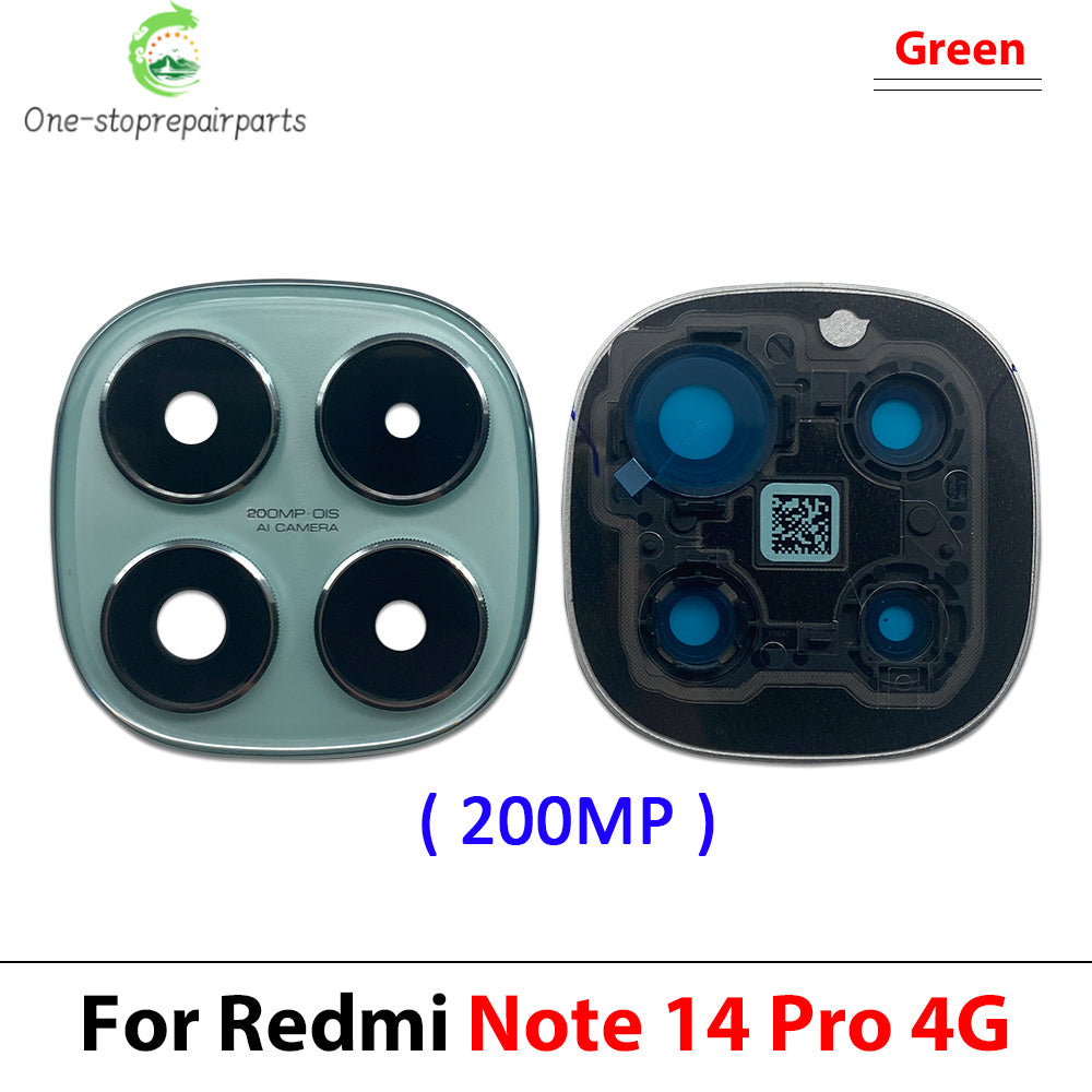 Back Rear Camera Glass Lens Circle Cover Frame With Adhensive For Xiaomi Redmi Note 14 Pro 4G 5G 200MP 50MP Replacement Parts  Xiaomi  Xiao mi phone repair parts