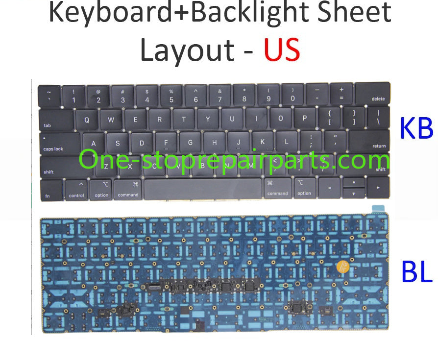 New Laptop A1706 US Keyboard for Macbook Pro Retina 13" A1706 Keyboard US USA English with Backlight 2016 2017 Year Macbook repair parts