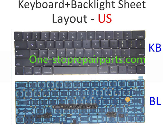 New Laptop A1706 US Keyboard for Macbook Pro Retina 13" A1706 Keyboard US USA English with Backlight 2016 2017 Year Macbook repair parts