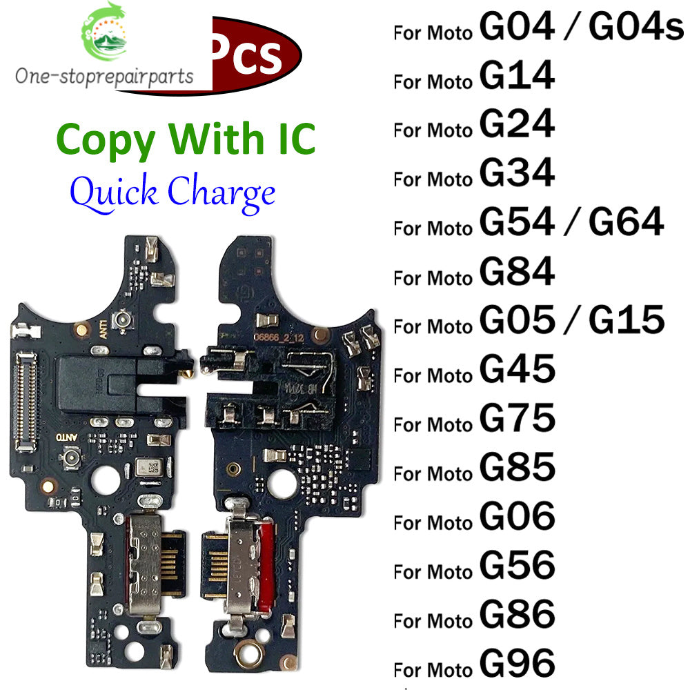 10Pcs, USB Charger Charging Port Connector Flex Cable For Moto G04 G14 G24 G54 G64 G84 G34 G45 G05 G15 G75 G85 G06 G56 G86 Power Motorola phone repair parts