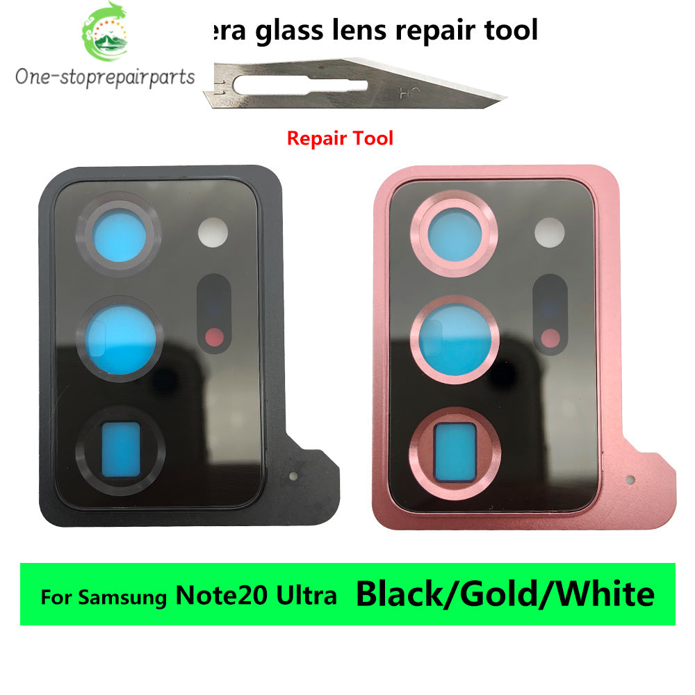 10Pcs, Back Rear Camera Glass Lens Circle Cover For Samsung Note 20 / Note 20 Ultra / Note 10 Plus / Note 10 Lite Adhensive Samsung phone repair parts