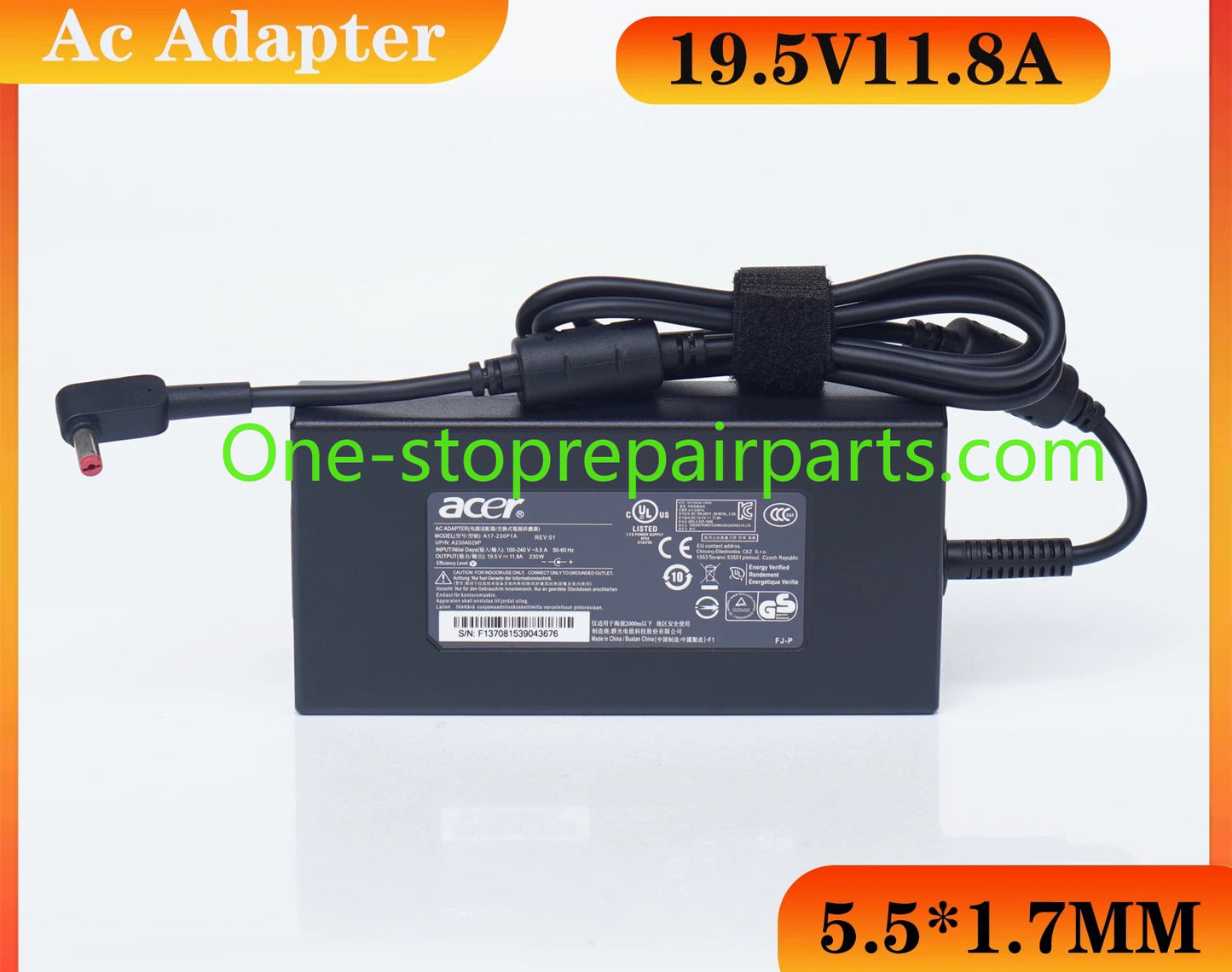 180W 230W 5.5*1.7MM AC Power Adapter Charger for Acer Nitro ADP-180MB K TUF Gaming FX505 ROG Zephyrus G G14 G15  GA401 GA502 Strix GL504G GL703GM ROG G750 GL502 GL702V charger 19.5V 9.23A