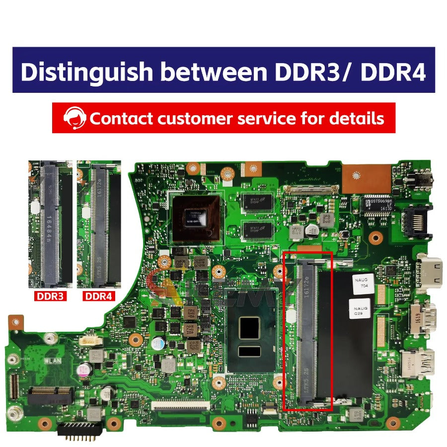 X556UA Motherboard For ASUS X556UV X556UJ FL5900U VM591U A556U X556UB X556UQ X555UV X556UR X556UQK X556U Mainboard I3 I5 I7  ASUS laptop repair parts