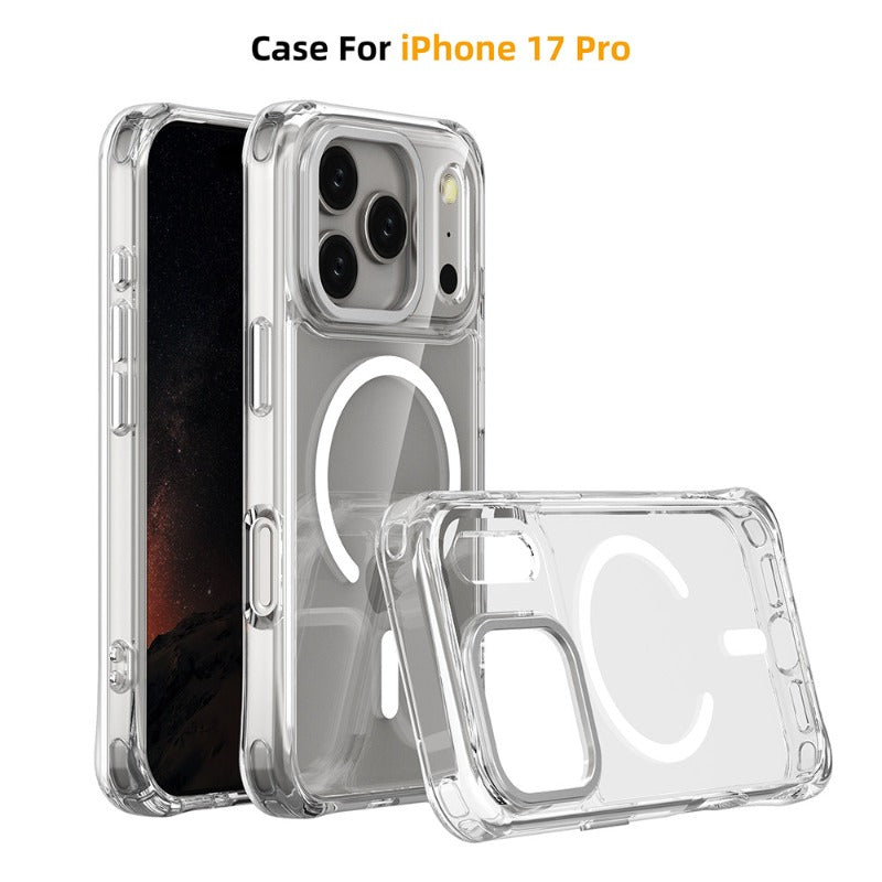 Applicable iPhone 17promax magnetic mobile phone case all-inclusive anti-drop iphone17 transparent mobile phone protective case 17air new case advanced sense magsafe magnetic case super anti-drop Phone accessories