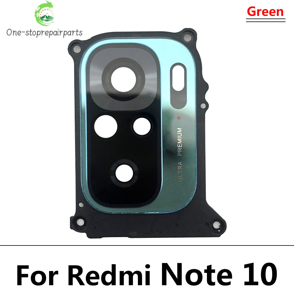 New Back Rear Camera Glass Lens With Circle Cover Frame For Redmi Note 10 Note10 Pro 10S With Adhensive Redmi phone repair parts