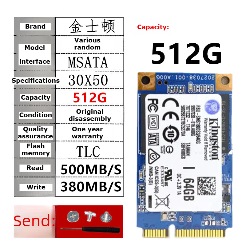 Laptop SSD for Samsung PM851 128G 256G 512G MSATA  TLC  MLC  64G 32G Toshiba Hynix Kingston Micron SanDisk solid state disk
