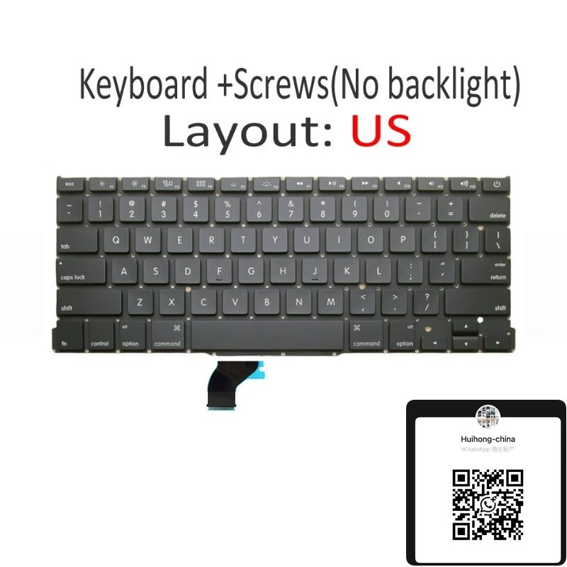 A1502 US English Keyboard +Backlight+100Pcs Screws for Macbook Pro Retina 13" A1502 2013 2014 2015 EMC2678 EMC2875 EMC2835