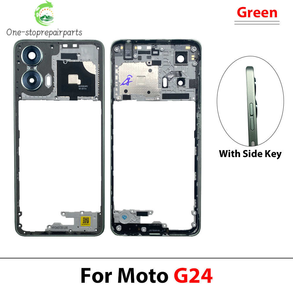 New Middle Frame For Motorola Moto G04 G14 G24 G34 G54 G84 Door Housing Bezel Repair Parts Motorola phone repair parts