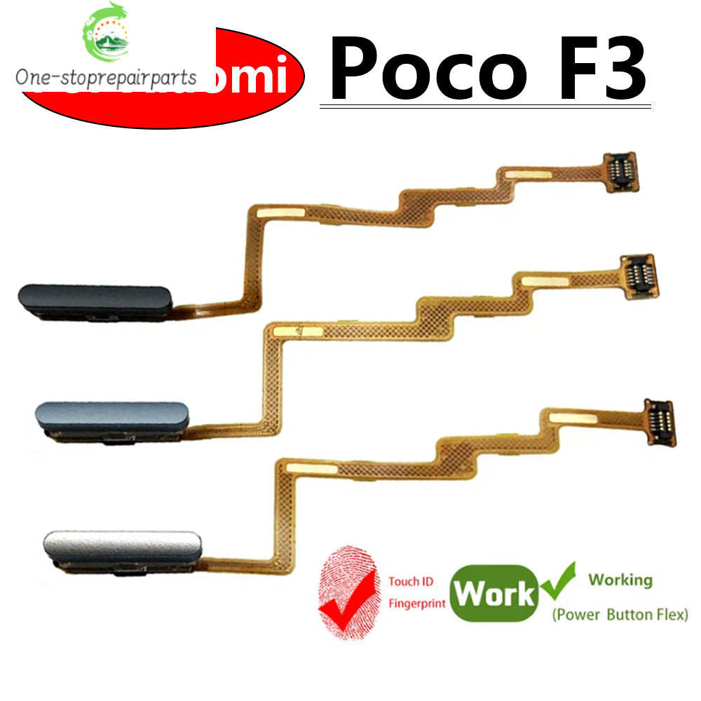 New For Xiaomi Poco F3 Fingerprint Sensor Home Return Key Menu Button Flex Cable Black White Blue Xiaomi  Xiao mi phone repair parts