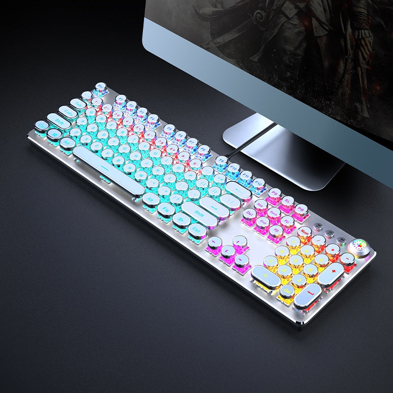 E-sports wired mechanical keyboard Metal key cap Mechanical shaft keyboard mouse headset Punk game keyboard mouse