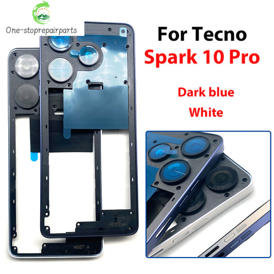 Middle Frame For Tecno Spark 10 Pro KI7 Middle Frame Housing Bezel With Side Button Repair Parts Tecno phone repair parts