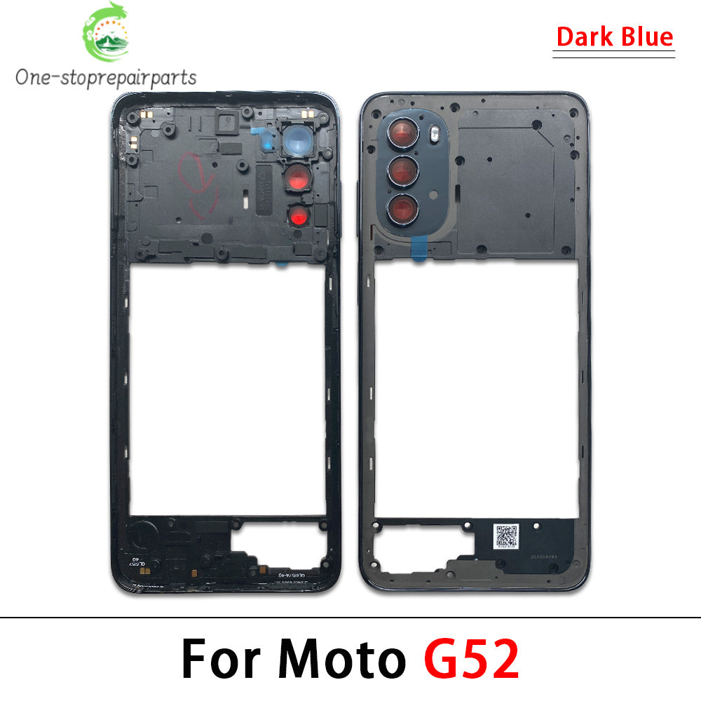 10Pcs， For Motorola For Moto G22 G42 G52 G82 G84 Middle Housing Cover Frame Bezel with Lens Glass Frame Parts Motorola phone repair parts