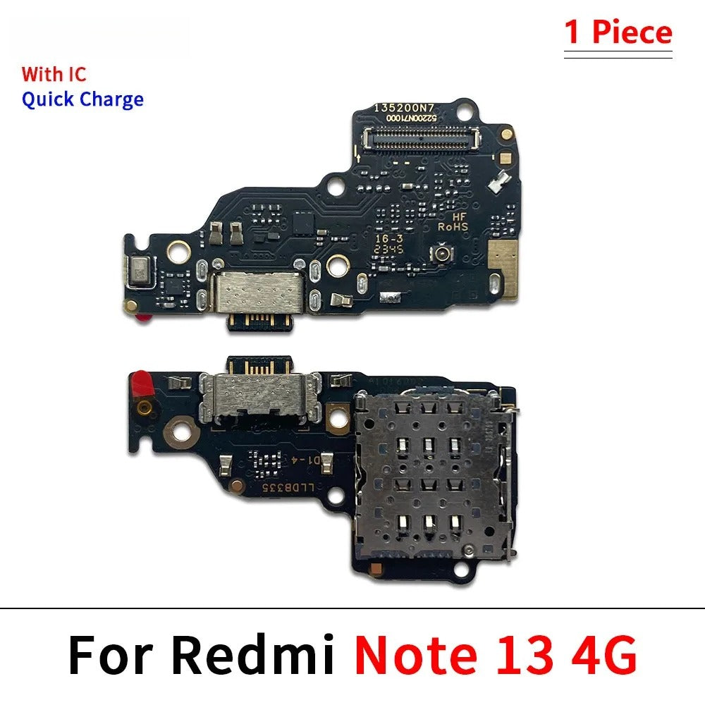 30Pcs, USB Charging Board Port Dock Charger Connector Board Flex Cable For Xiaomi Redmi Note 9 9s 10 10s 11 12 13 Pro 4G 5G  Xiaomi  Xiao mi phone repair parts