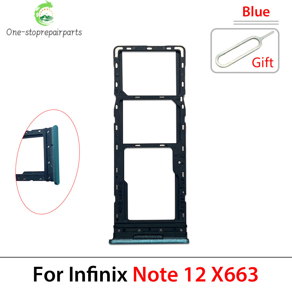 10Pcs, SIM Card Tray Slot Holder Adapter Accessories For infinix Note 7 8 8i 11 12 12i 30 40 Pro Lite VIP 4G 5G  infinix phone repair parts