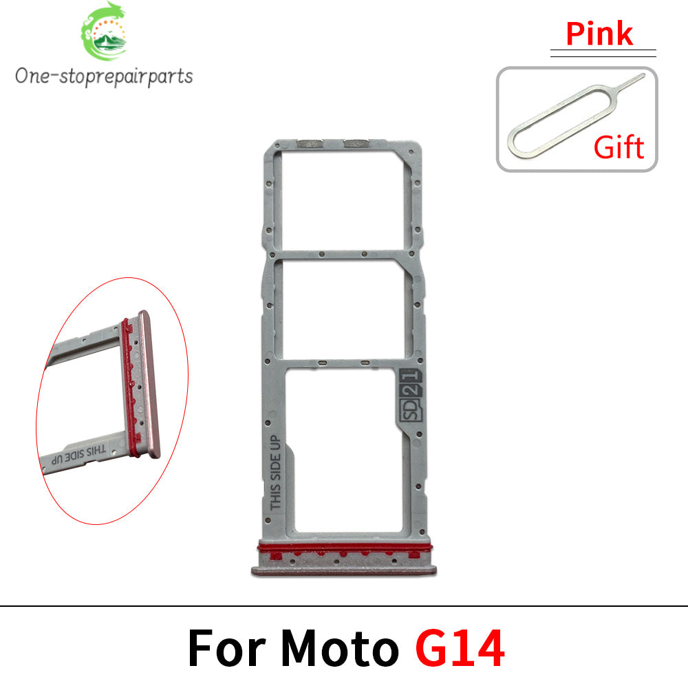 SIM Card Slot SD Card Tray Holder Adapter For Motorola Moto G04 G04s G14 G24 G34 G54 Motorola phone repair parts