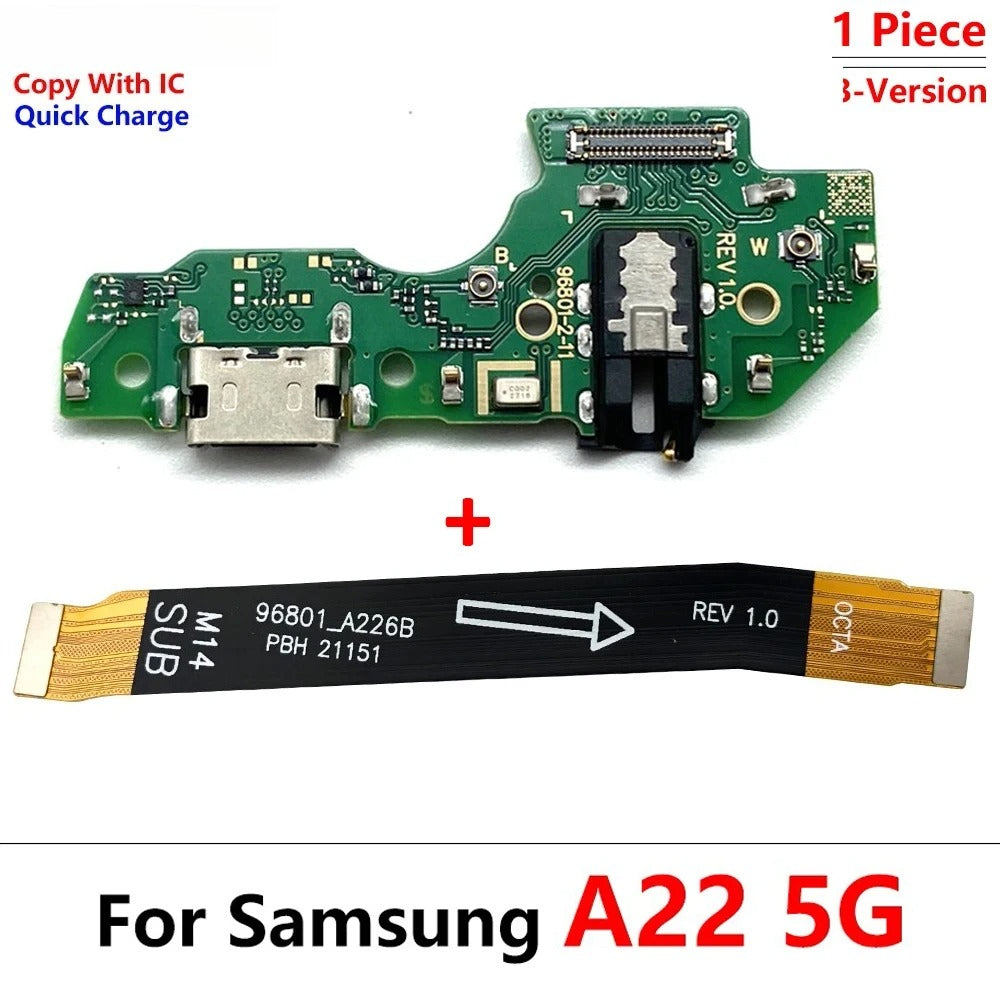 18Pcs, New USB Charging Port Dock Charger Connector Main Board Flex Cable For Samsung A22 A32 A52 A72 A33 A53 A24 A34 A54 4G 5G  Samsung phone repair parts