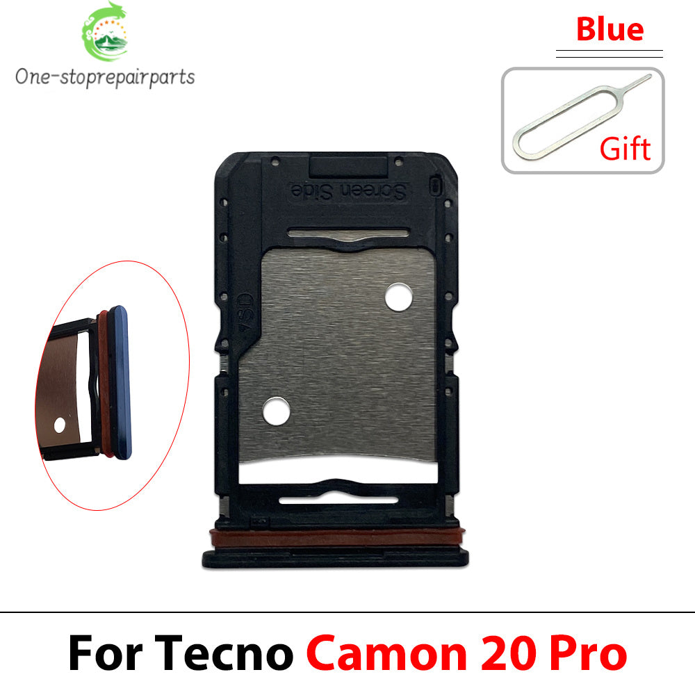 10Pcs, SIM Card Tray Slot Holder Adapter Accessories For Tecno Camon 16 17 17P 18 18P 19 20 Pro Neo Premier Tecno phone repair parts