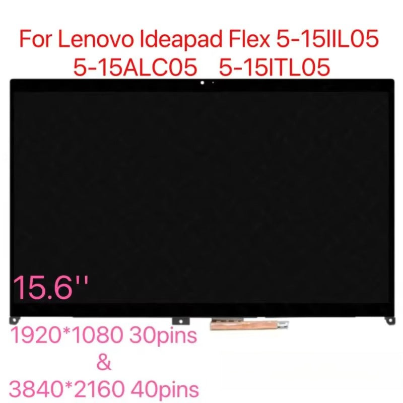 5D10S39644 Lcd Touch Screen Assembly for Lenovo Ideapad Flex 5-15Iil05 5-15Alc05 5-15Itl05, Replacement 5D10S39643 Lenovo laptop repair parts