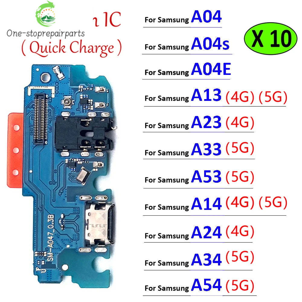 10Pcs Dock Connector USB Charger Charging Board Port Flex Cable For Samsung A04 A04s A04E A13s A14 A24 A54 A34 A23 A33 A53 4G 5G Samsung phone repair parts