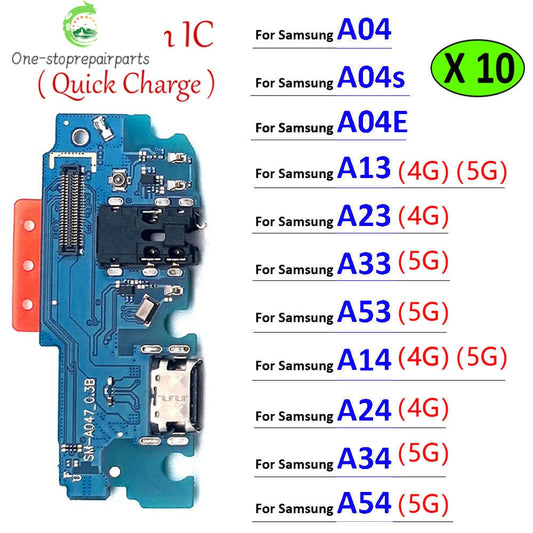 10Pcs Dock Connector USB Charger Charging Board Port Flex Cable For Samsung A04 A04s A04E A13s A14 A24 A54 A34 A23 A33 A53 4G 5G Samsung phone repair parts